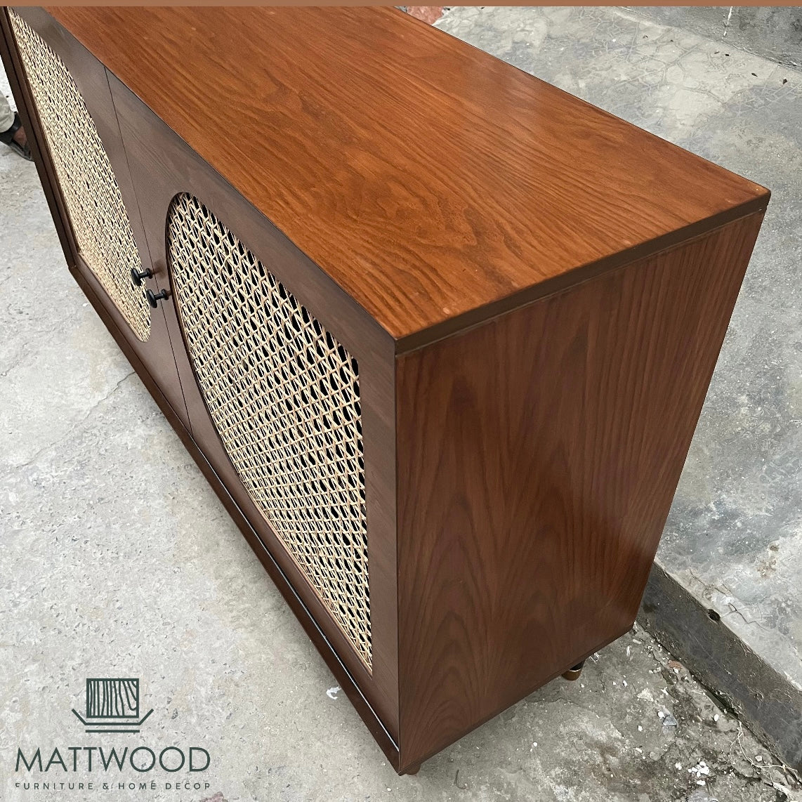 Rattan sideboard console