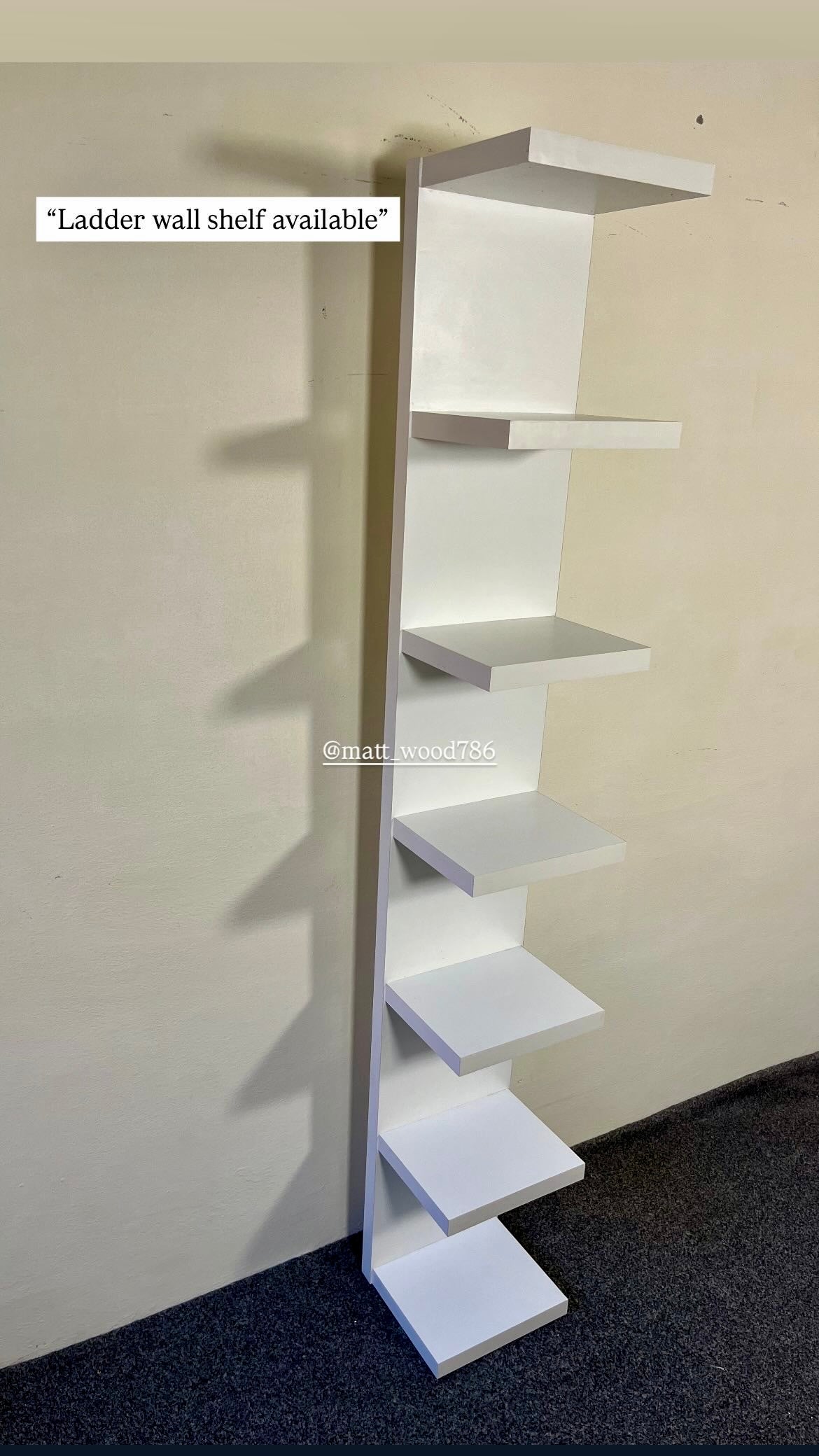 Ladder wall shelf