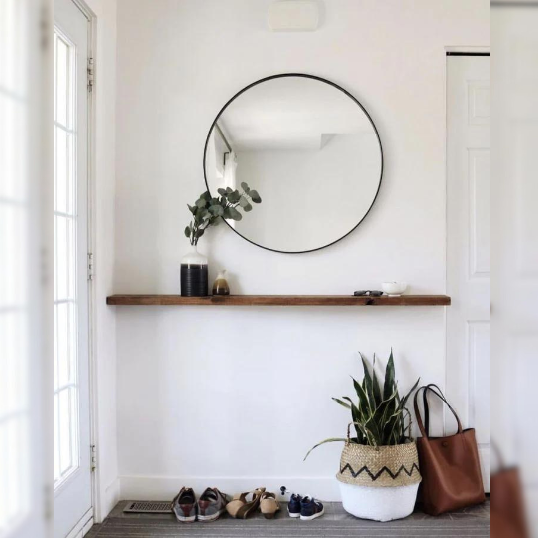 Demi wall shelf with mirror