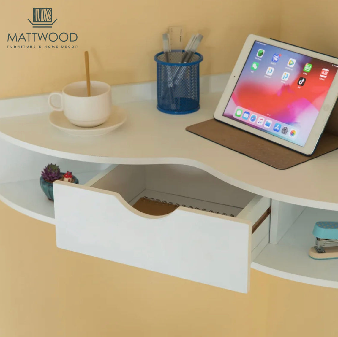 Mopane floating desk