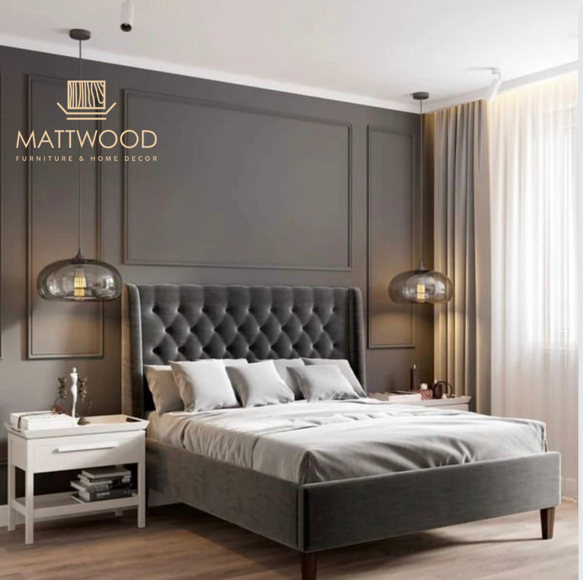 Maple bed with side tables