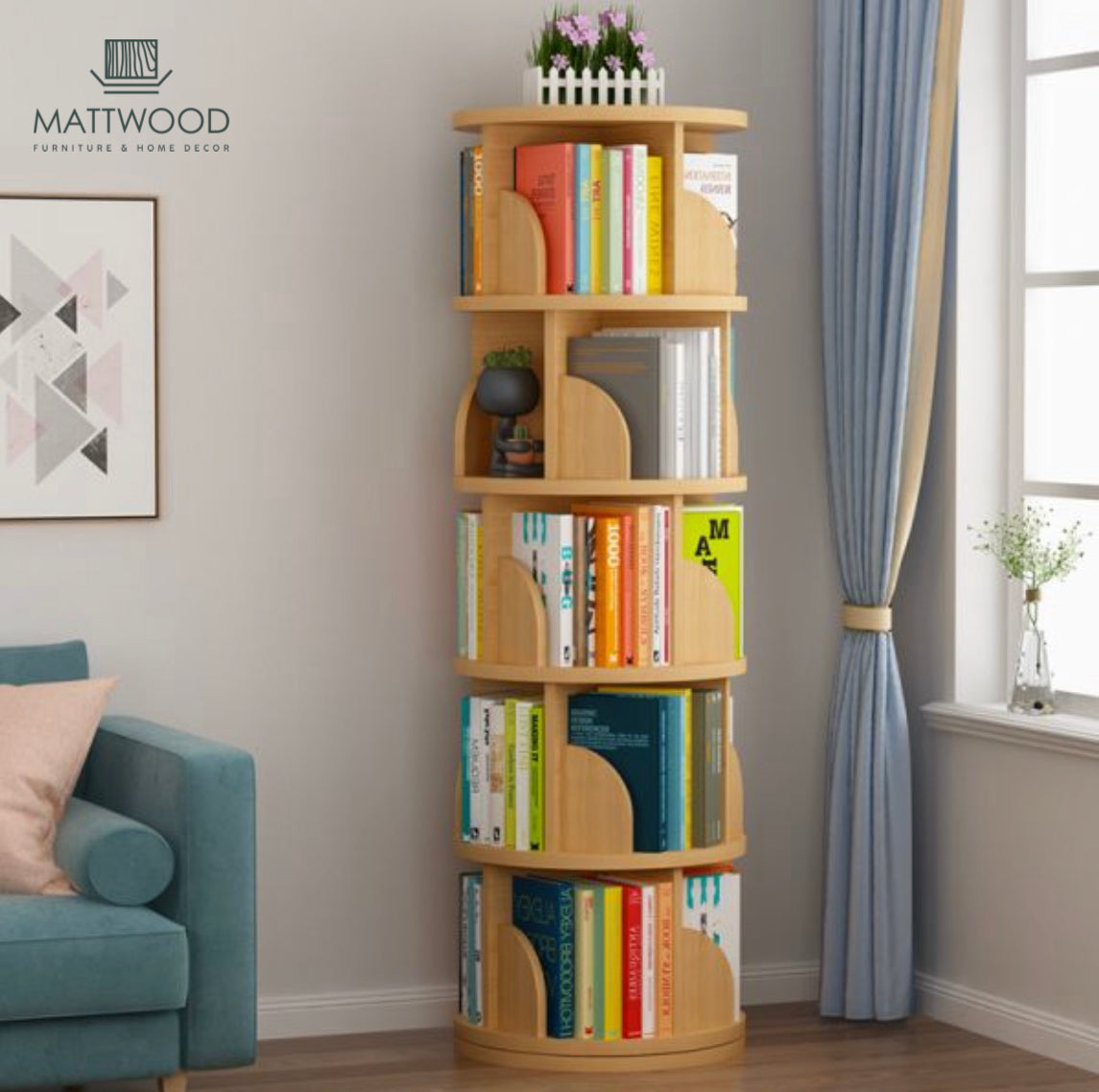 Rotating book rack