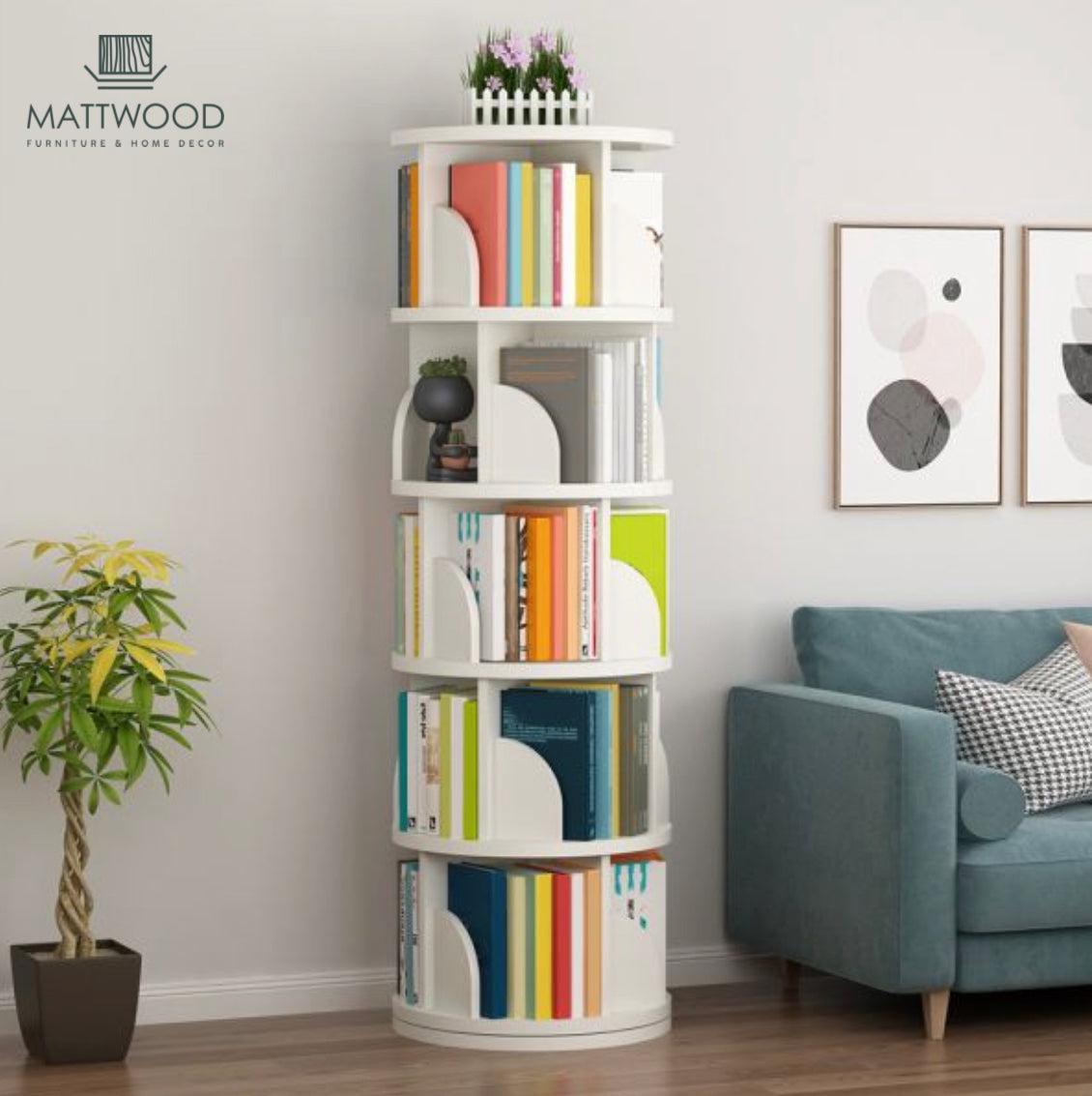 Rotating book rack
