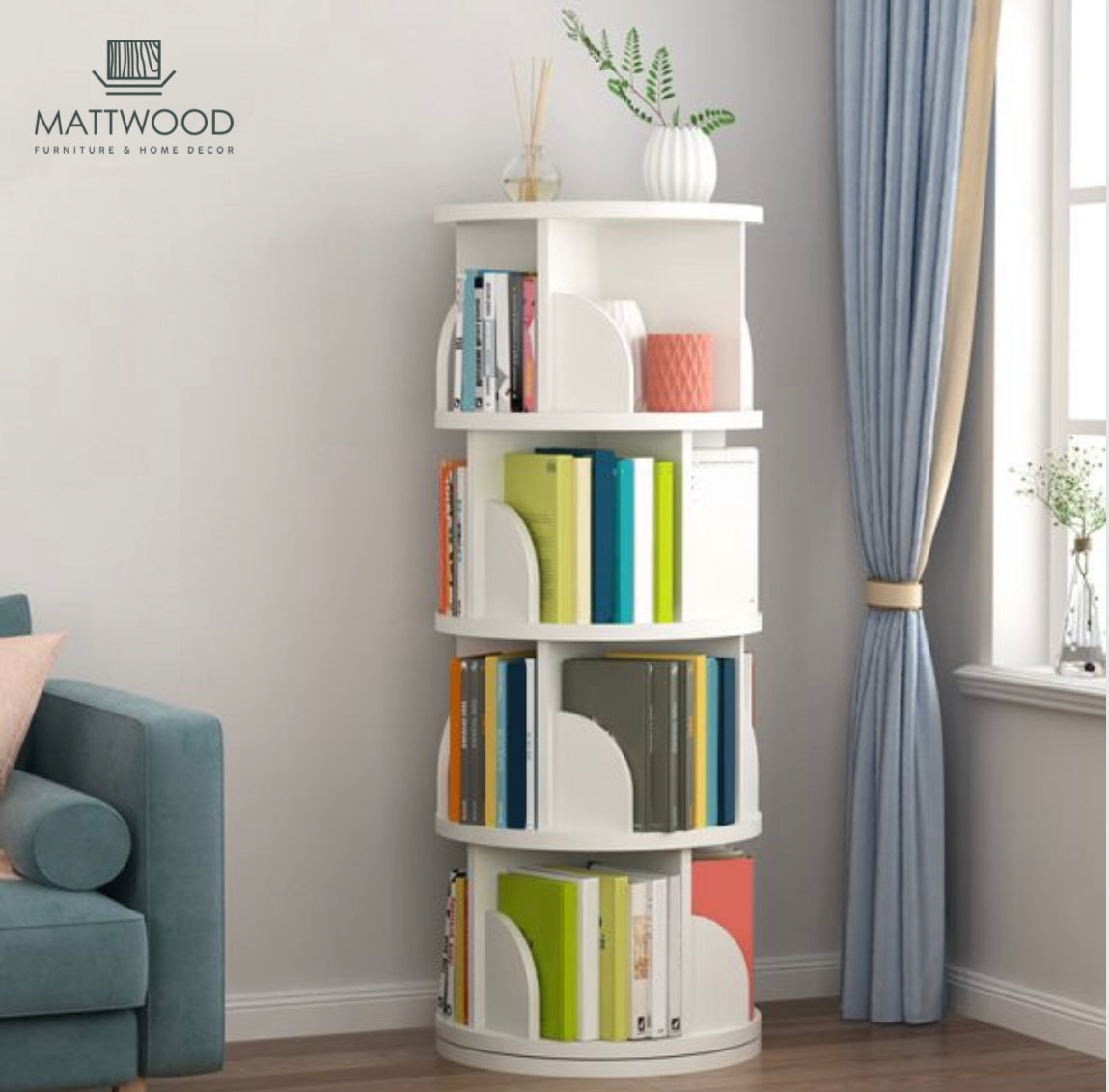 Rotating book rack