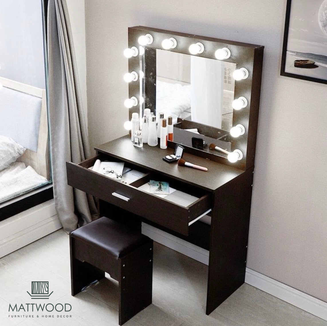 Lavender makeup vanity