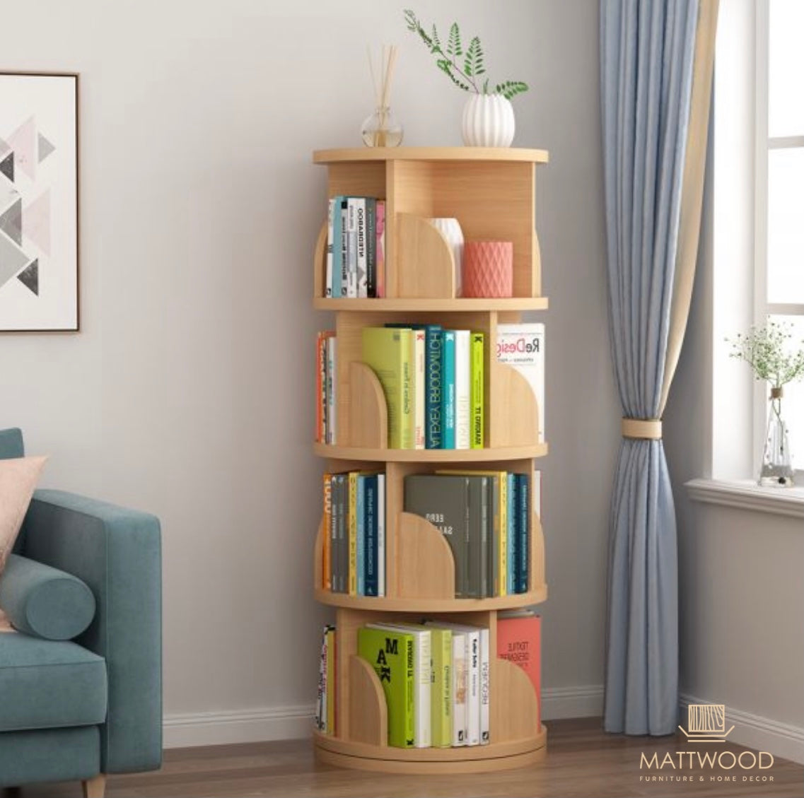 Rotating book rack