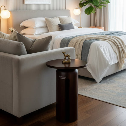 Solid wood end table