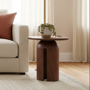 Solid wood end table