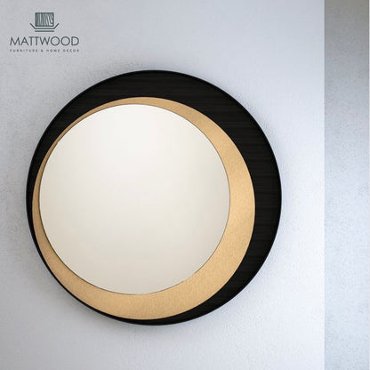 Gold moon mirror